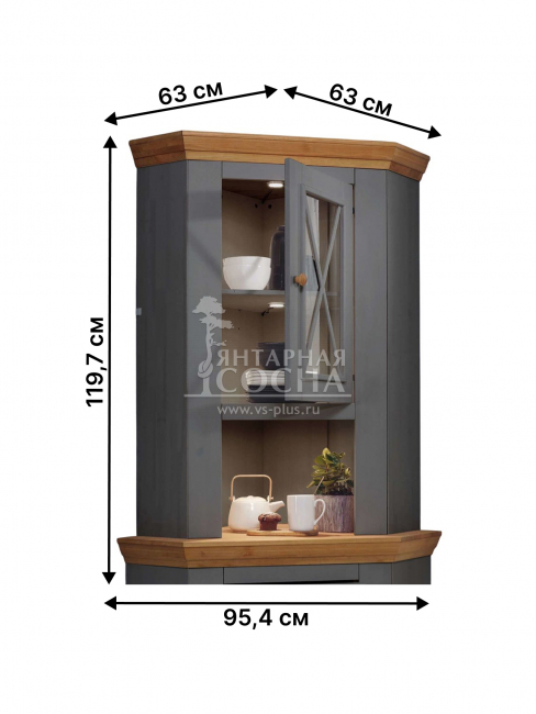 Надстройка комода углового (буфет угловой) Форест Графит Надстройка комода углового (буфет угловой) Форест Графит