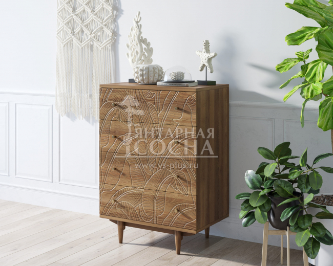 Комод "Boho" на 4 ящика джангл арт BH10 Комод "Boho" на 4 ящика джангл арт BH10