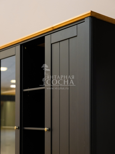 Шкаф для посуды 101 Пенни блэк/антик 24 Шкаф для посуды 101 Пенни блэк/антик 24