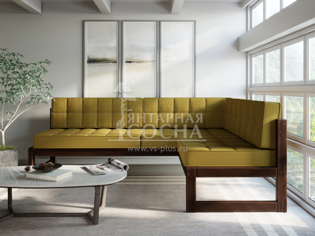 Диван Сега Угловой Textile Орех Mustard Диван Сега Угловой Textile Орех Mustard