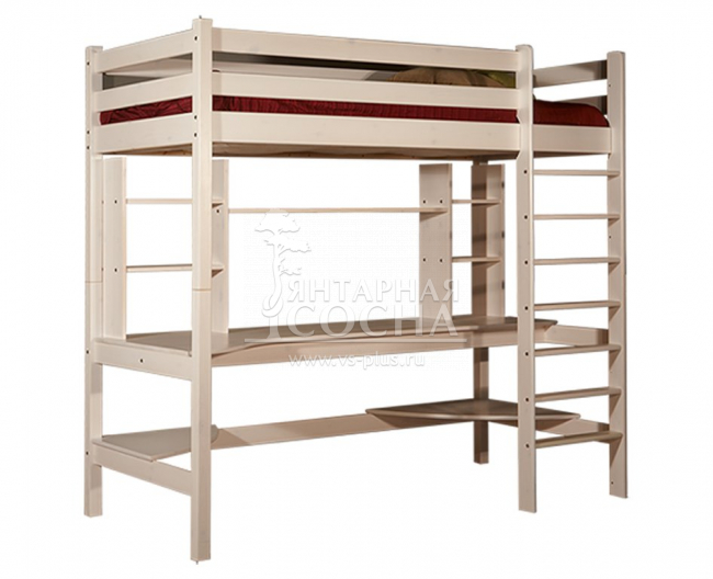 Кровать верхнеярусная с лестницей Классик №3 Кровать верхнеярусная с лестницей Классик №3