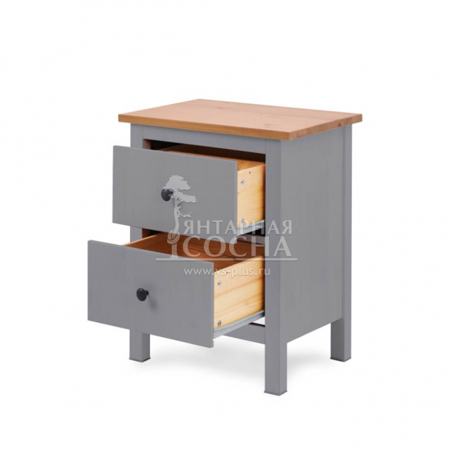 Тумба прикроватная КЫМОР 2 ящика Серая/Светло-коричневая Тумба прикроватная КЫМОР 2 ящика Серая/Светло-коричневая