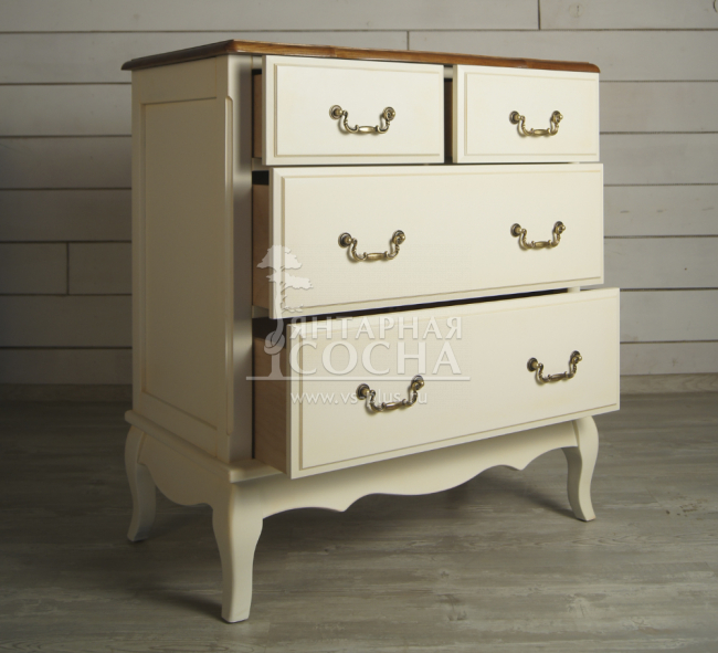 Бежевый комод Leontina (4 ящика) арт ST9335 Бежевый комод Leontina (4 ящика) арт ST9335