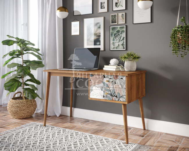 Стол рабочий "Berber" принт 50 с одной тумбой арт BB20/Print_50 Стол рабочий "Berber" принт 50 с одной тумбой арт BB20/Print_50