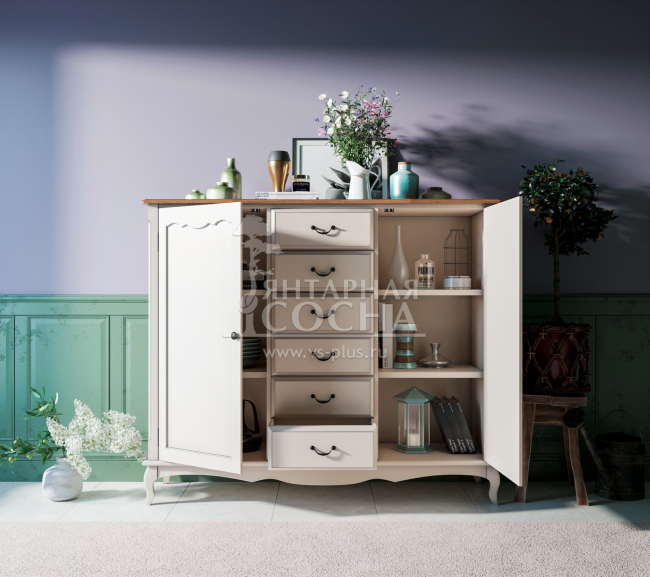 Комод «Leontina» с шестью ящиками и дверками арт ST9350 Комод «Leontina» с шестью ящиками и дверками арт ST9350