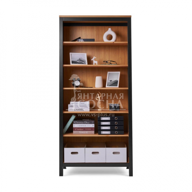 Стеллаж открытый КЫМОР 90 Черный/Светло-коричневый Стеллаж открытый КЫМОР 90 Черный/Светло-коричневый