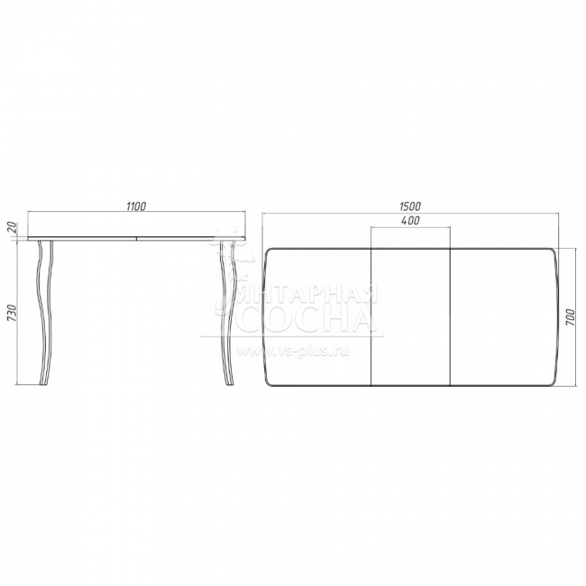 Стол раскладной Прованс 2 из массива дуба Стол раскладной Прованс 2 из массива дуба
