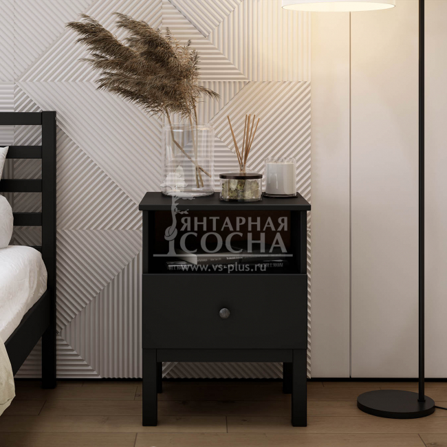 Тумба прикроватная ТИРАНА Черная Тумба прикроватная ТИРАНА Черная