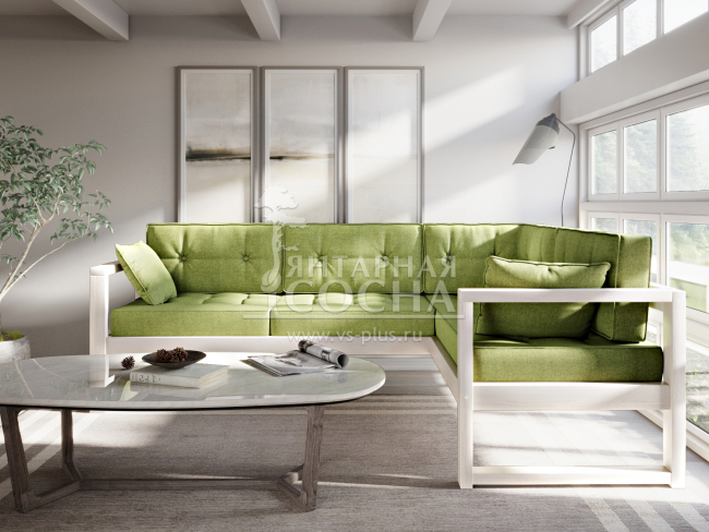 Диван Астер Угловой Textile Беленый Дуб Green Диван Астер Угловой Textile Беленый Дуб Green