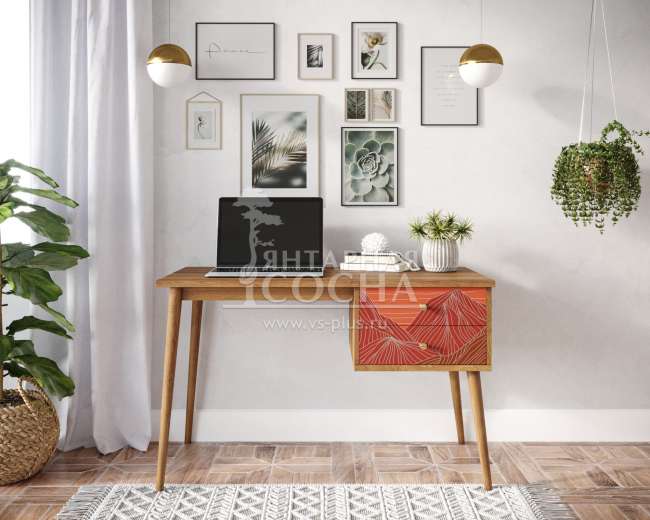 Стол рабочий "Berber" принт 49 с одной тумбой арт BB20/Print_49 Стол рабочий "Berber" принт 49 с одной тумбой арт BB20/Print_49