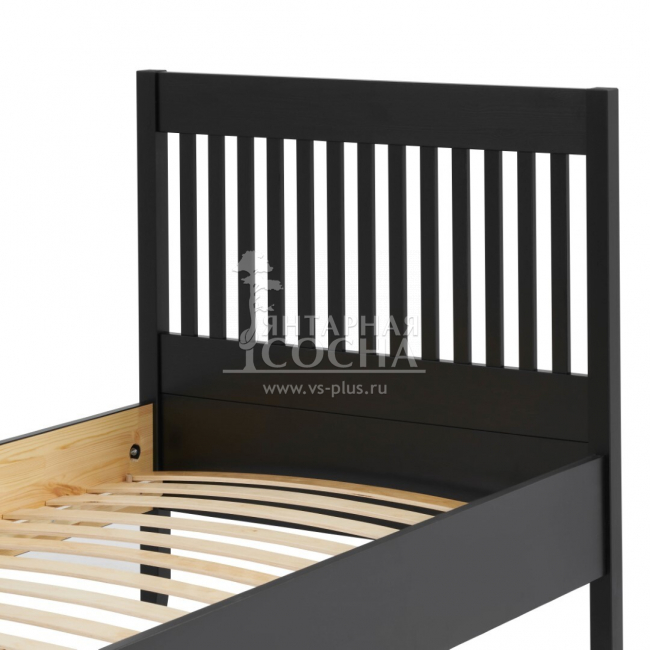 Кровать односпальная ИЛЕКСА 90х200 Черная Кровать односпальная ИЛЕКСА 90х200 Черная