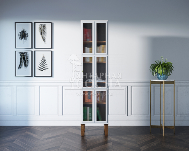 Шкаф одностворчатый "Andersen" с рифлеными стеклами арт AN13WH Шкаф одностворчатый "Andersen" с рифлеными стеклами арт AN13WH