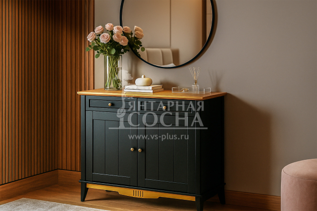 Комод буфета Пенни (Тумба буфета 22) блэк/антик 24 Комод буфета Пенни (Тумба буфета 22) блэк/антик 24