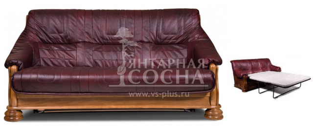Диван-кровать 3-х местный Цезарь Дуб (нат.кожа) Диван-кровать 3-х местный Цезарь Дуб (нат.кожа)