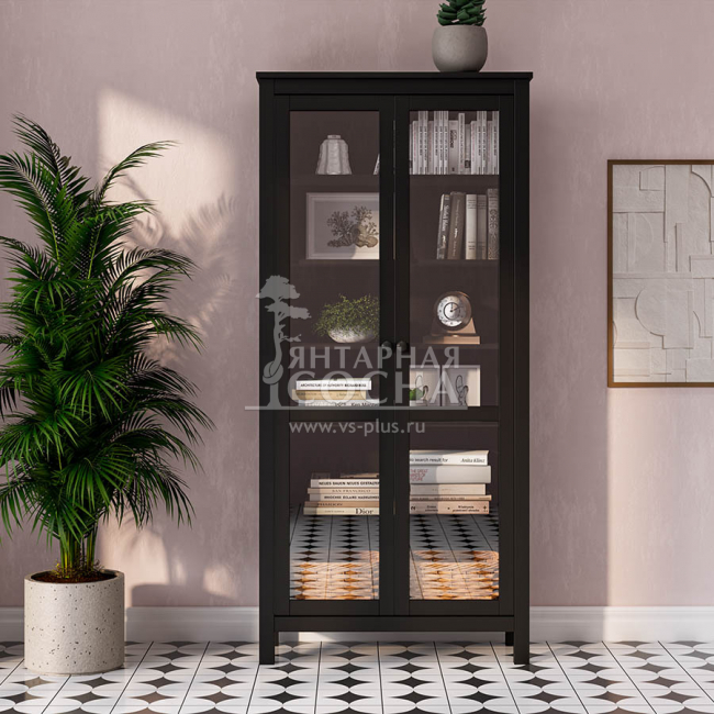 Шкаф для книг КЫМОР Стекло/Стекло 90 Черный Шкаф для книг КЫМОР Стекло/Стекло 90 Черный