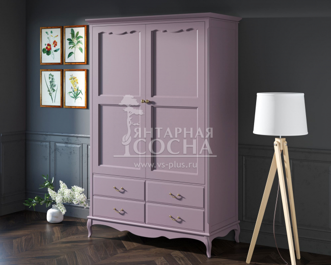 Шкаф "Leontina Lavanda" двустворчатый с ящиками арт ST9327KR2L Шкаф "Leontina Lavanda" двустворчатый с ящиками арт ST9327KR2L