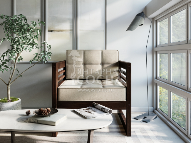 Кресло Сега Velvet Орех Beige Кресло Сега Velvet Орех Beige