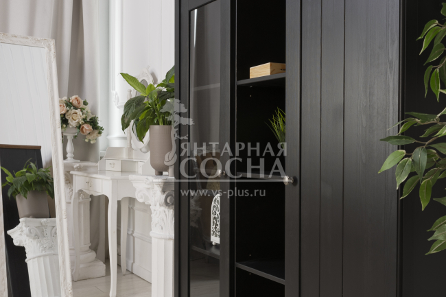 Шкаф для посуды 101 Пенни блэк/антик 24 Шкаф для посуды 101 Пенни блэк/антик 24