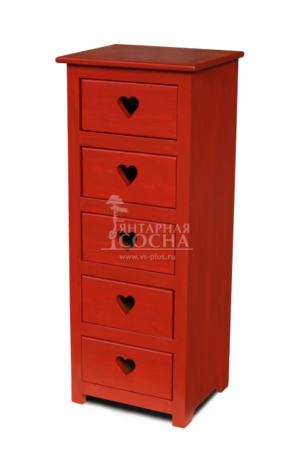 Шифоньер 5 ящиков с сердцем Шифоньер 5 ящиков с сердцем
