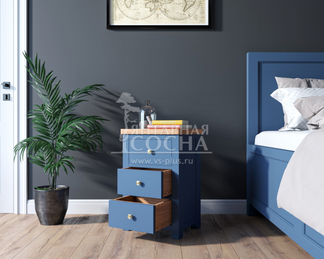 Тумба "Jules Verne" с тремя ящиками арт JV21ETGB Синий Тумба "Jules Verne" с тремя ящиками арт JV21ETGB Синий