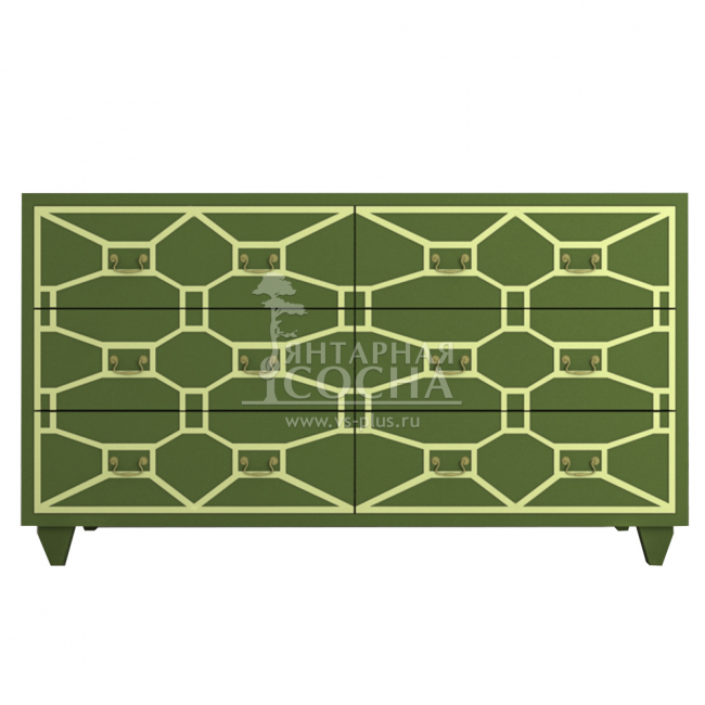 Зеленый комод "Emerald" 6 ящиков арт DSC348ETG Зеленый комод "Emerald" 6 ящиков арт DSC348ETG