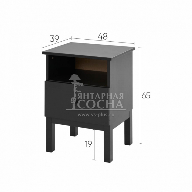 Тумба прикроватная ТИРАНА Черная Тумба прикроватная ТИРАНА Черная
