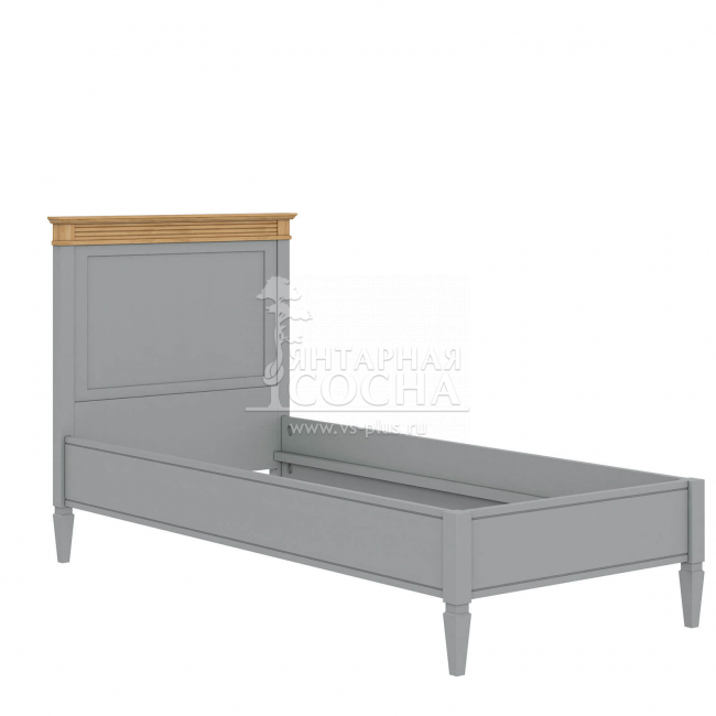 Кровать односпальная Ольса 90 (серый 7042/антик 24) (1.0.3) Кровать односпальная Ольса 90 (серый 7042/антик 24) (1.0.3)