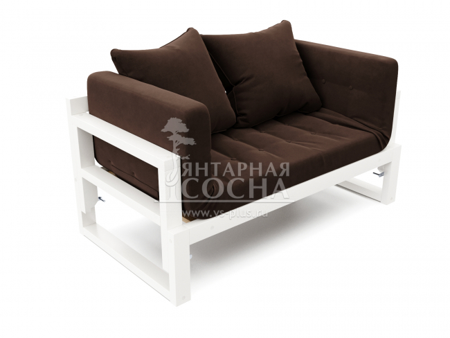Кушетка Амбер Velvet Белая эмаль Chocolate Кушетка Амбер Velvet Белая эмаль Chocolate