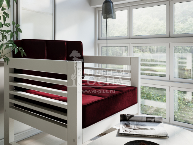 Кресло Сега Velvet Белая эмаль Vinous Кресло Сега Velvet Белая эмаль Vinous