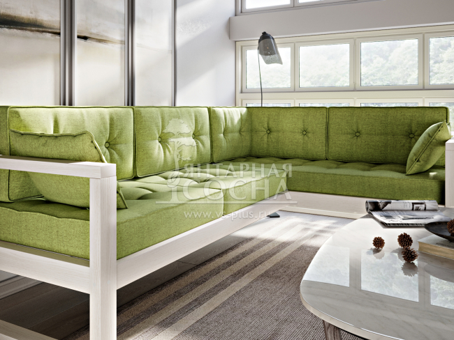 Диван Астер Угловой Textile Беленый Дуб Green Диван Астер Угловой Textile Беленый Дуб Green