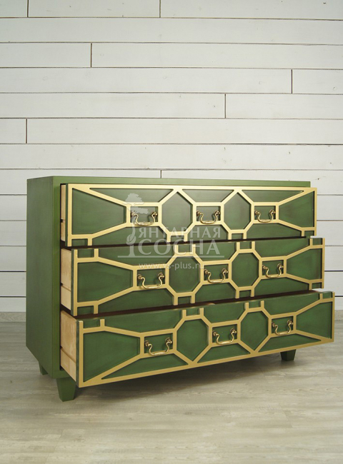 Зеленый комод "Emerald" 3 ящика арт DSC347ETG Зеленый комод "Emerald" 3 ящика арт DSC347ETG
