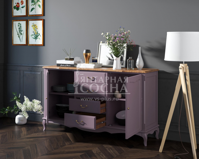 Комод "Leontina lavanda" с дверками и ящиками арт ST9351L Комод "Leontina lavanda" с дверками и ящиками арт ST9351L