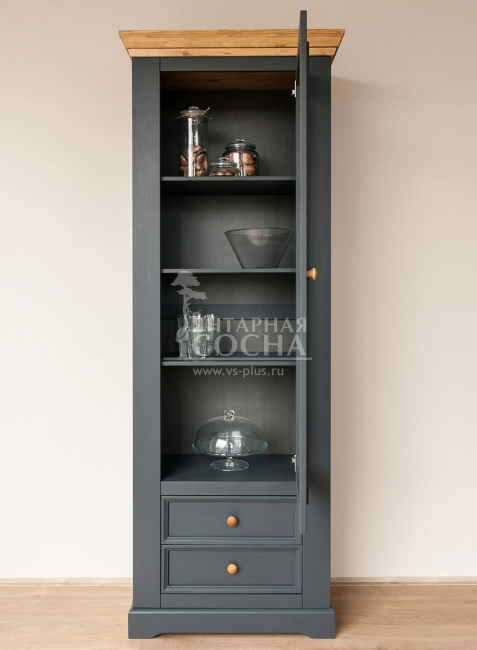 Шкаф для посуды Форест Графит узкий 1 дверь 2 ящика Шкаф для посуды Форест Графит узкий 1 дверь 2 ящика