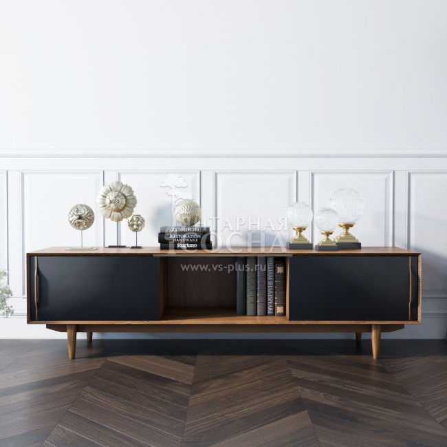 Консоль под TV в Скандинавском стиле "Bruni Black" арт BR-22Black Консоль под TV в Скандинавском стиле "Bruni Black" арт BR-22Black