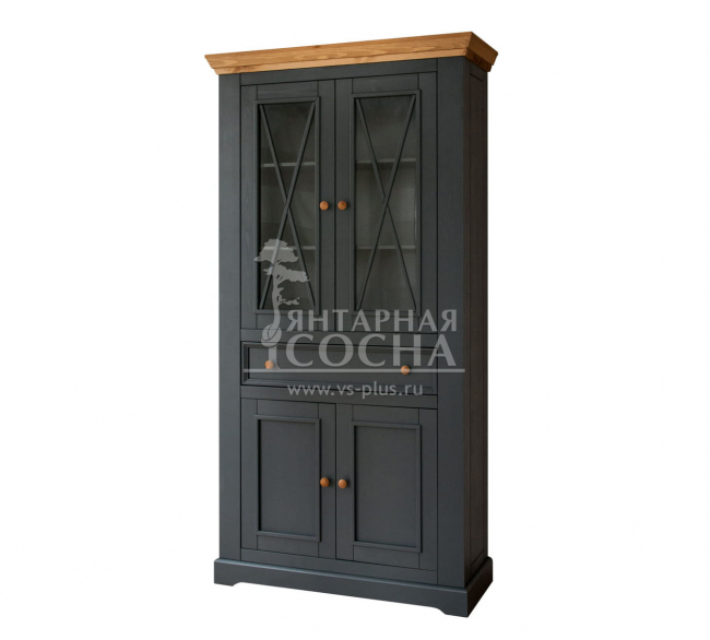 Шкаф для посуды Форест Графит широкий 4 двери 1 ящик Шкаф для посуды Форест Графит широкий 4 двери 1 ящик