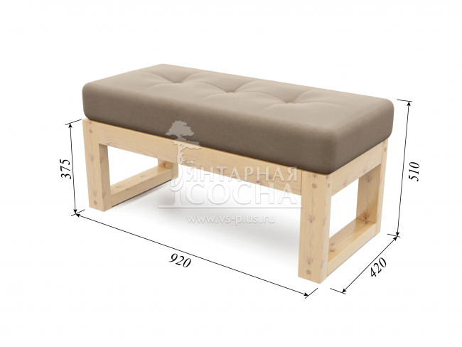 Банкетка Амбер Velvet Сосна Beige Банкетка Амбер Velvet Сосна Beige