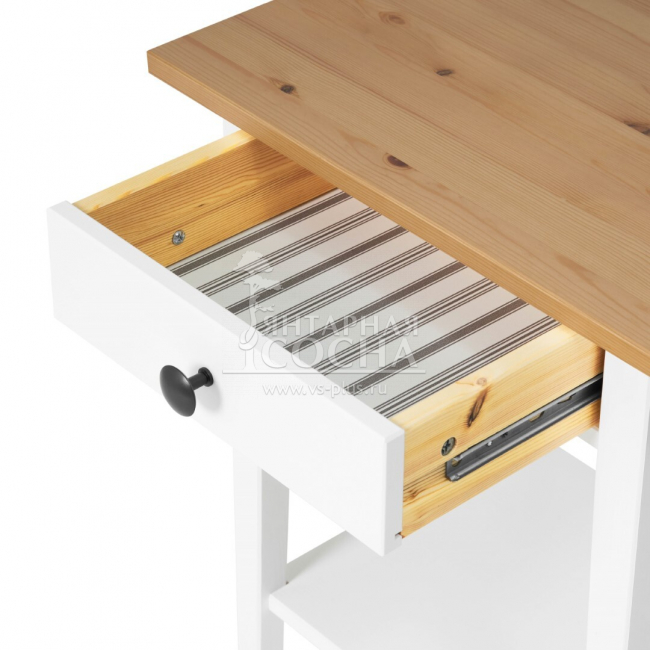 Тумба прикроватная КЫМОР 1 ящик Белая/Светло-коричневая Тумба прикроватная КЫМОР 1 ящик Белая/Светло-коричневая