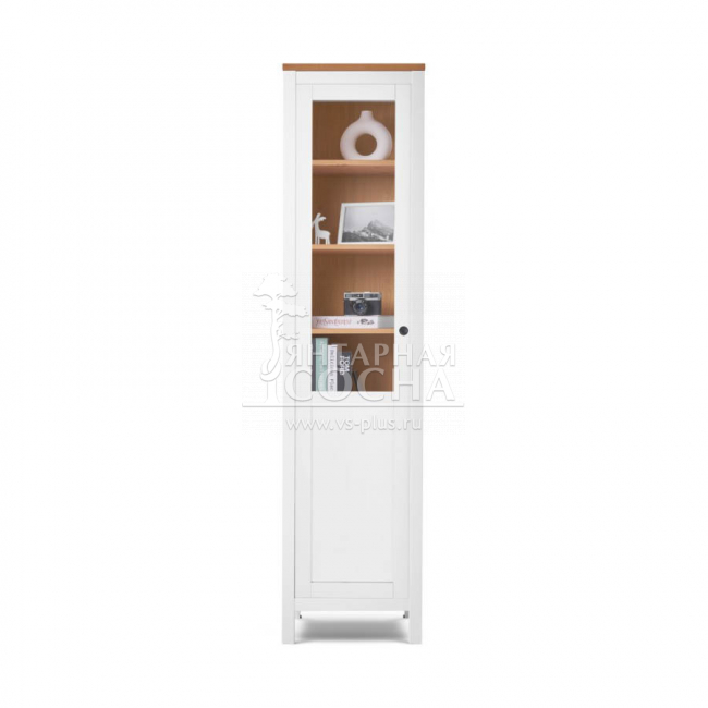 Шкаф узкий для книг КЫМОР Стекло/Панель 49 Белый/Светло-коричневый Шкаф узкий для книг КЫМОР Стекло/Панель 49 Белый/Светло-коричневый
