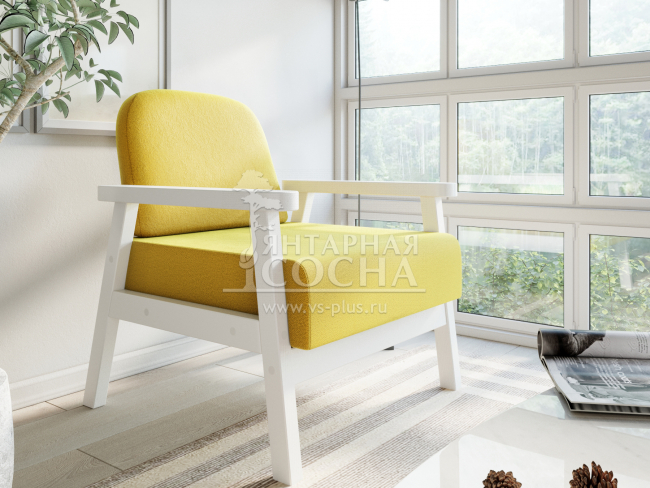 Кресло Флори Velvet Белая Эмаль Yellow Кресло Флори Velvet Белая Эмаль Yellow