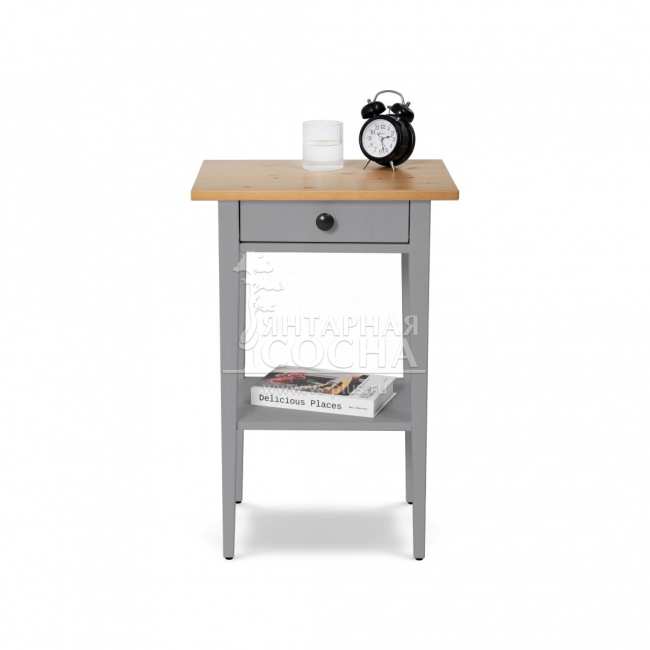 Тумба прикроватная КЫМОР 1 ящик Серая/Светло-коричневая Тумба прикроватная КЫМОР 1 ящик Серая/Светло-коричневая