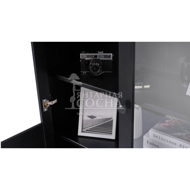 Шкаф для книг КЫМОР Стекло/Панель 90 Черный Шкаф для книг КЫМОР Стекло/Панель 90 Черный