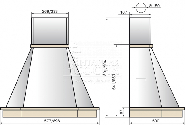 Вытяжка Камин Грань 60 белый Вытяжка Камин Грань 60 белый