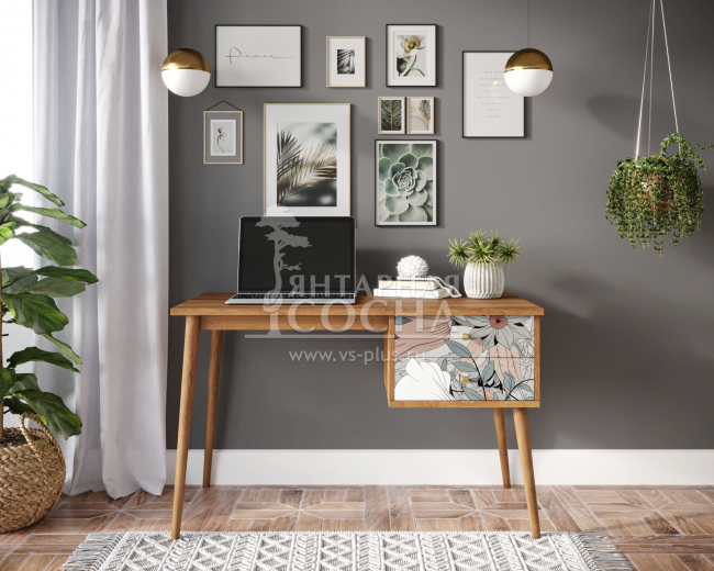 Стол рабочий "Berber" принт 50 с одной тумбой арт BB20/Print_50 Стол рабочий "Berber" принт 50 с одной тумбой арт BB20/Print_50