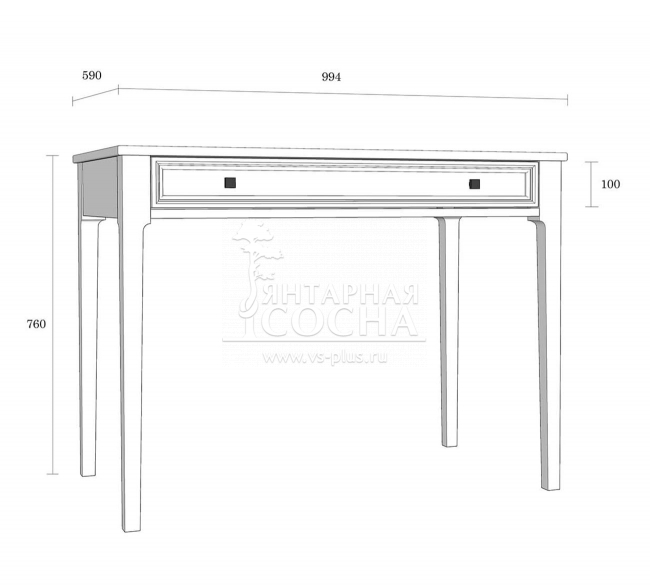 Стол письменный Квадро-С 01 Стол письменный Квадро-С 01