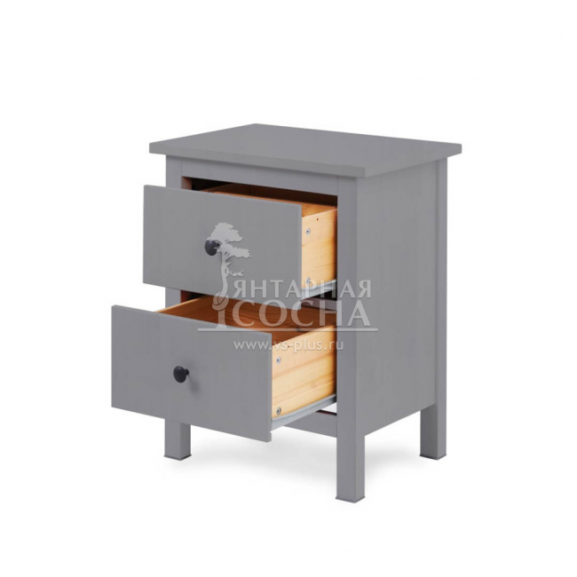 Тумба прикроватная КЫМОР 2 ящика Серая Тумба прикроватная КЫМОР 2 ящика Серая