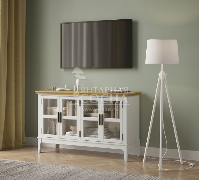 Тумба под ТВ со стеклянными дверями Квадро-С 40 Тумба под ТВ со стеклянными дверями Квадро-С 40