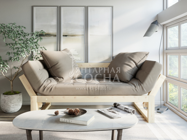 Кушетка Амбер Velvet Сосна Beige Кушетка Амбер Velvet Сосна Beige