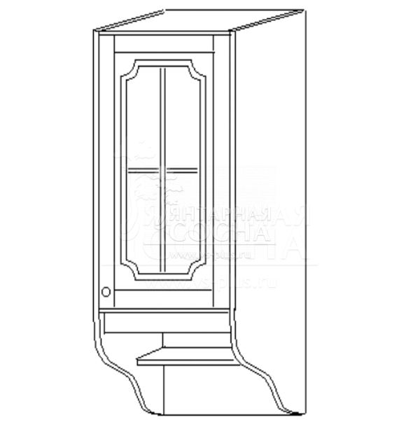 "Скайда-1" Шкаф 30 навесной (1 дверь, стекло)