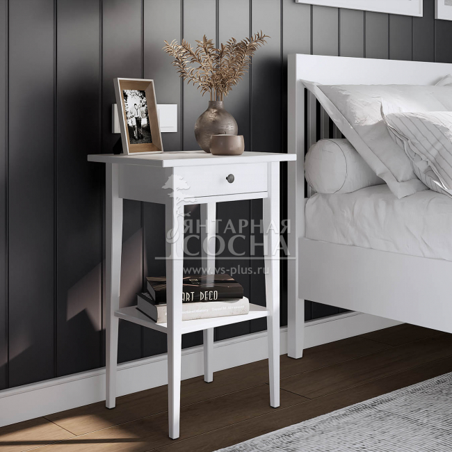 Тумба прикроватная КЫМОР 1 ящик Белая Тумба прикроватная КЫМОР 1 ящик Белая