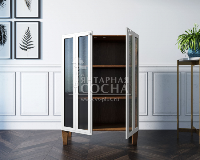 Шкаф-буфет "Andersen" малый с рифлеными стеклами арт AN18/1WH Шкаф-буфет "Andersen" малый с рифлеными стеклами арт AN18/1WH